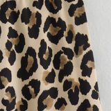 MQTIME  -  Women Animal Print Straight Leg Pants Fashion Slim Fit Trousers with Zipper Detail for Casual Streetwear