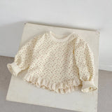 MQTIME  -  Spring New Baby Long Sleeve Clothes Set Girls Waffle Lace Sweatshirt + Lace Trousers 2pcs Suit Toddler Loose Floral Outfits