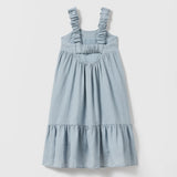MQTIME  -  Girls Cotton And Linen Sleeveless Straps Dress Summer New Ruffled Hem Casual Vacation Backless Linen Dresses