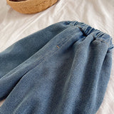 MQTIME  -   Boys Thick Fleece Jeans Pants Autumn Winter New Children Padded Warm Trousers Baby Casual Long Pants Baby Clothes