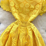 MQTIME  -  Summer Elegant Hollow Out Embroidery Lace Long Dresses Women Holiday Short Sleeve Flower Retro Evening Party Female Vestidos