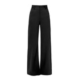 MQTIME  -  Spring Autumn Fashion High Waist Leg Trousers Women Solid Wide Leg Trousers Casual Elegant Commute High Waisted Flared Trousers
