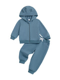 MQTIME  -  Adorable Baby Boy Girl Autumn Clothes Cozy Hooded Jacket Stretchy Pants 2 Piece Outfit Set for Fall