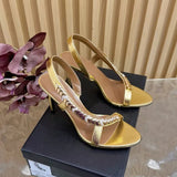 MQTIME  -  Luxury Rhinestones Sequined Satin Women Gladiator Sandals Fashion Summer Slingbacks Wedding Thin High heels Party Dress Shoes