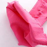 MQTIME  -  Fashion Baby Girl Princess Flares Jeans Pant Hot Pink Cotton Infant Toddler Child Denim Trousers Casual  Baby Clothes 1-10Y