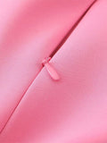 MQTIME  -  Halter Waist Cinched Dress One Neck Pink Pleated Fuffy Short Dresses Slim Fit Suspender Dress Women Strap Party Evening Gown