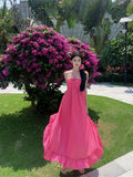 MQTIME  -  Dresses Women Floral Printed Ruffles Elegant Holiday Beach Wedding Party Cocktail Dress Backless Fairy Princess