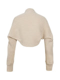 MQTIME  -  New Elegant Winter Clothes Woman Sweater Warm Coat Fashion Knitwear Cardigan Buttonless Beige Blouse Outerwear Autumn Short Tops