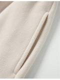 MQTIME  -  Fashion Straight Pants Double-Faced Fleece High Waisted Solid Wide Leg Trousers Winter Casual Street Commuting Women's Clothes
