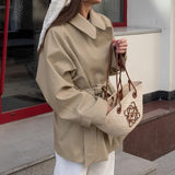 MQTIME  -  New Design Trench Coat Women's Long Khaki Workwear Style Lace-up Autumn Long Sleeve Jacket