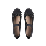 MQTIME  -  Stylish New Round Toe Bow Satin Ballet Flat Women's Shoes