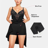 MQTIME  -  Sexy Lace Splicing Split Dress Women Sleeveless See Through Bodycon Dresses 2024 New Party Club Robes with Built-in Shapewear