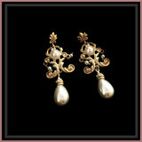 Mqtime Palace Vintage Earrings Frosted Antique Gold Color Earrings Lady Tea Party Ladies Earring for Women Luxury