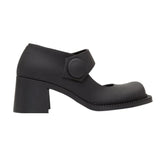 Mqtime New High Heel Shoes Women's Flat Buckle Mary Jane Shoes Big Head Doll Shallow Mouth Single Shoes