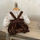 MQTIME  -  Autumn Baby Girls Two Piece Clothes Set Cotton Print Bow Tops Stretch Fragmented Lantern Pants Infant Girl Strappy Pants Outfits