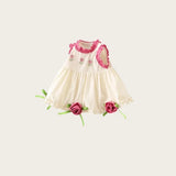 MQTIME  -  0 - 3 Y Baby Summer Clothes Summer Dress for Girls Adorable Baby Girls' Cotton Lace Dress with 3D Flowers Soft and Cute