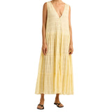 MQTIME  -  Elegant Maxi Dress for Women Stylish Floral Print Ruffle Sleeveless Flowy Boho Dress Perfect for Summer Beach Party or Date
