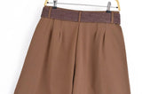 MQTIME  -  summer women's clothing casual versatile fashion with belt temperament loose mid-waist pleated casual shorts