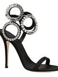 MQTIME  -  New Dress Wedding Shoes with One Word Water Diamond Fine Heel Roman Women's Sandals