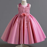 MQTIME  -  Summer New Girl's Sleeveless Sticker Party Princess Dress Birthday Wedding Children's Day School Graduation Evening Dress