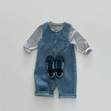  MQTIME  -  Autumn New Baby Sleeveless Denim Romper Kids Jumpsuit For Boys Girls Overalls Infant Denim Pants Toddler Clothes