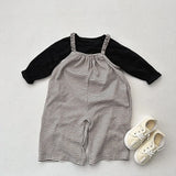  MQTIME  -  Autumn New Children Casual Overalls Cotton Boys Sling Trousers Fashion Kids Jumpsuit Baby Girls Striped Wide Leg Pants
