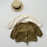  MQTIME  -  Autumn New Children Long Sleeve Coat Solid Baby Boys Vintage Jacket Fashion Kids Girls Casual Cardigan Toddler Clothes