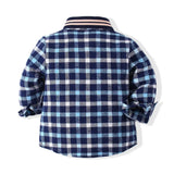 MQTIME  -  Autumn Toddler Boy Clothing Korean Fashion Gentleman Plaid Long Sleeve Cotton Tops+Pants+Straps+Tie Newborn Baby Clothes BC1376