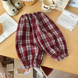 MQTIME  -  Children Boys Pant New Winter Plaid Thicken Warm Toddler Girls Jogger Pant Versatile Elastic Waist Kids Baby Boys Harem Pant