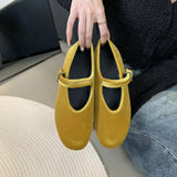 MQTIME  -  Autumn New Mary Jane Women Velvet Flat Shoes Shallow Soft Buckle Ladies Vintage Casual Shoes Classics Ballet Loafers Mujer