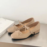 MQTIME  -  Women's Mary Jane Shoes Exquisite Rivet Square Head Low Heels for Woman Elegant French Casual Shoes Designer Shoes Zapatos Mujer