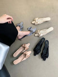 Mqtime Round Toe Women Slides Slippers 2024 New Arrivals Outside Mules Shoes Fashion Dress Beige Pink Blue Black Thin Mid Heeled 35-39