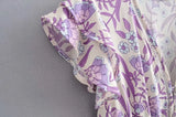 MQTIME  -  Boho Dress Summer Printing Viscose Mini Dress A-line Short-sleeved Hippie Vestidos Mujer Chic Holiday Dresses