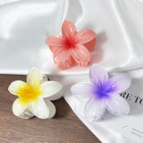 MQTIME  -  3pcs/set Fashion Gradient Flower Shark Claw Elegant Acrylic Large Hair Clip Crab For Women Ponytail Hair Accessories Beach Clamp