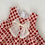 MQTIME  -  New autumn baby clothing, 0-3 year old girls, polka dot vest flower bud dress
