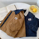 MQTIME  -  Children's Outerwear 2025 Spring and Autumn Season Male Child Labor Outerwear Children's Jackets Boys and Babies Lapel Tops