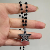 Mqtime Simple Trendy Star Hollow Choker Necklace Pendant Neck Jewelry Grunge Charm Accessories Women Men's Fashion Party Chain Necklace