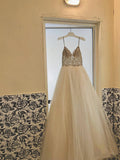 MQTIME  -  Off-White Prom Dress Sleeveless Sweetheart Neckline Spaghetti Strap A-Line Special Occasion Bridesmaid Evening Gown