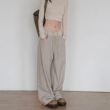 MQTIME  -   New Women American Color Block Yoga Pants Draped Loose Slim Wide Leg Straight Floor-Length Casual Outdoor Trousers