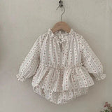 MQTIME  -  New Spring European American Style Sister Dress 1-4Yrs Girl Party Dress Long Sleeved Cotton Print Kids Princess Dresses