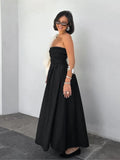 MQTIME  -  Sexy Sleeveless Strapless Long Dress Women Summer 2025 New Fashion Black Slim Dresses Female Cssual Beach Vacation Midi Dress