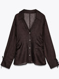 MQTIME  -  Sexy Women See-Through Shirt V-neck Long Sleeve Single Breasted Blouse 2025 Summer Autumn Fashion Street Office Lady Shirts
