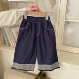 MQTIME  -  Spring Infant Baby Girls 3PCS Clothes Set Cotton Floral Print Slip Top Solid Drawstring Coat Spliced Loose Denim Pant Girl Suits