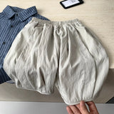 MQTIME  -  Boys' Suit Spring and Summer New Childrens Wear Korean Boy Baby Striped Short-sleeved Lapel Shirt Loose Shorts Two Sets