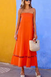 MQTIME  -  Sexy Off Shoulder Sleeveless Party Dress Summer Fashion Solid Color Hollow Vacation Dress Women High Waist Summer A-line Dresses