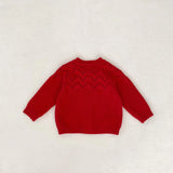 MQTIME  -  New autumn baby clothing for 0-3 years old, baby red knitted cardigan, round neck long sleeved sweater jacket