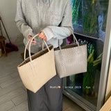 MQTIME  -  Hanrted Large Capaci Basket Bag Orange Jasmine Spring Summer Handheld Beach St Woven Bag Korean Sle oulder Bag