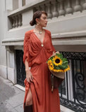 MQTIME  -  Summer Hot-Selling Pleated V-Neck Design-Sense Dress
