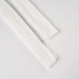  MQTIME  -  Women's White Lace Crop T-shirts with Front Knot & Bell Sleeves Sexy V-Neck See Through Floral Lace Tee Tops Casual Autumn Chic