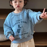  MQTIME  -  Winter New Children Fleece Sweatshirt Cute Boys Girls Long Sleeve Cartoon Tops Baby Warm Sweatshirt Kids Casual Pullover